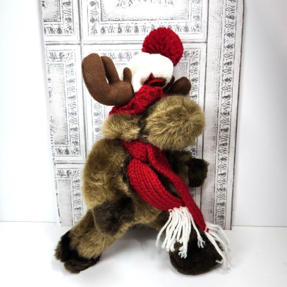 Vintage NHL Moose Plush Stuffed Animal Red Winter Hat Scarf Royal Specialty 10.5